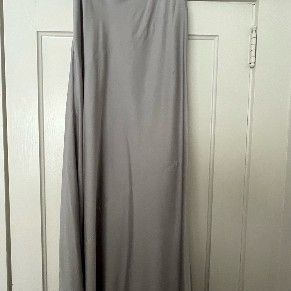 Halston Heritage Light Gray A-Line Maxi Skirt